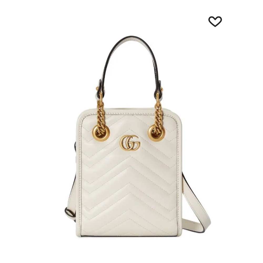 Gucci Mini Marmont Crossbody Bag in white